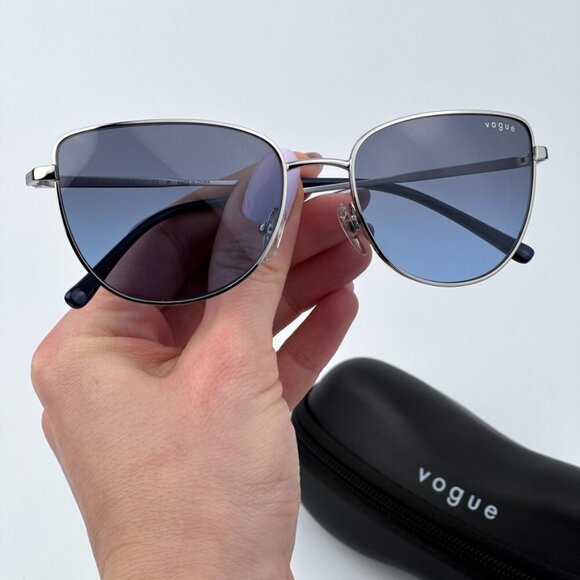 Vogue Women BRAND NEW Sunglasses Silver Blue Gradient Butterfly VO4233S 323/V154 - Picture 1 of 9